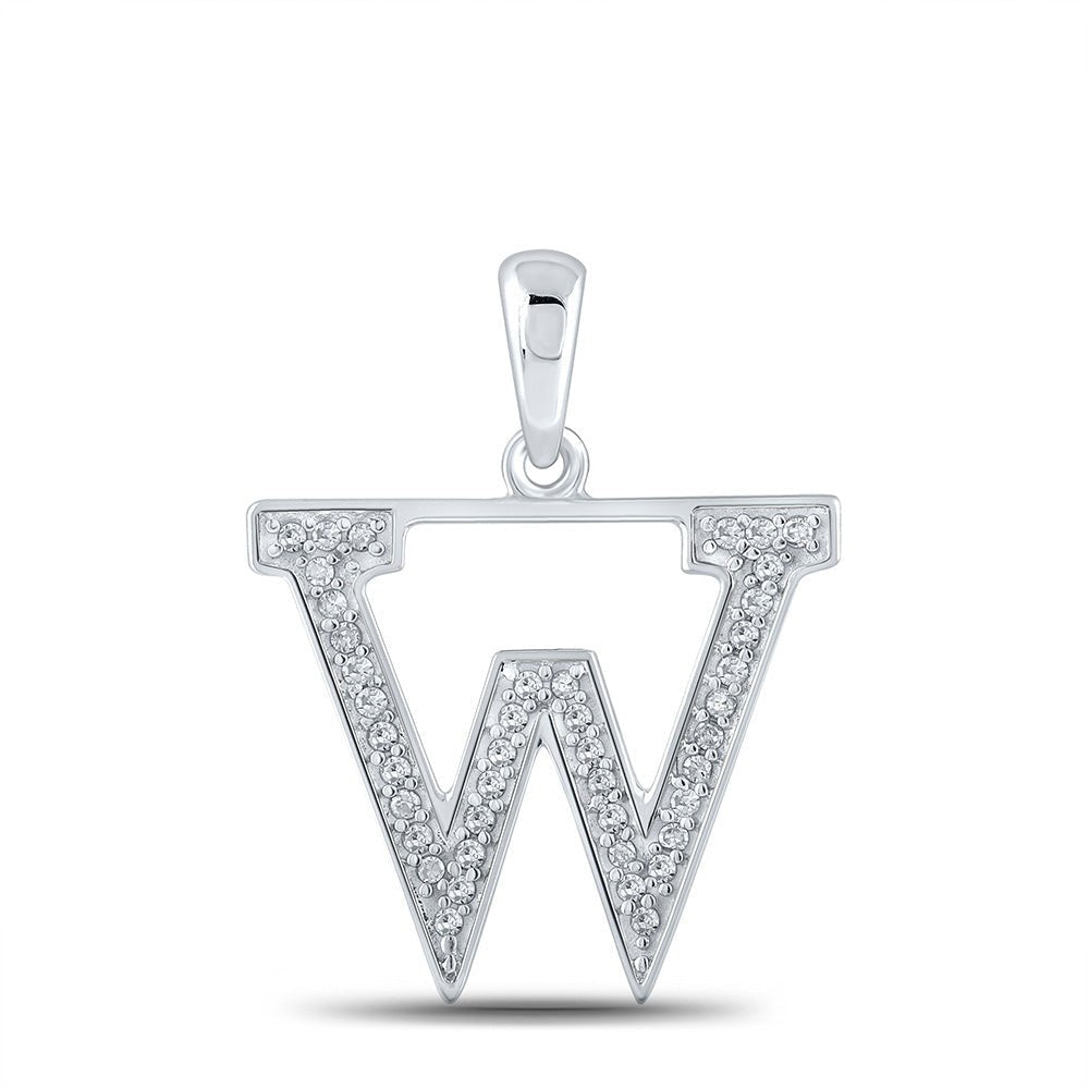 10kt White Gold Diamond Initial Pendant - Personalized Elegance - Splendid Jewellery