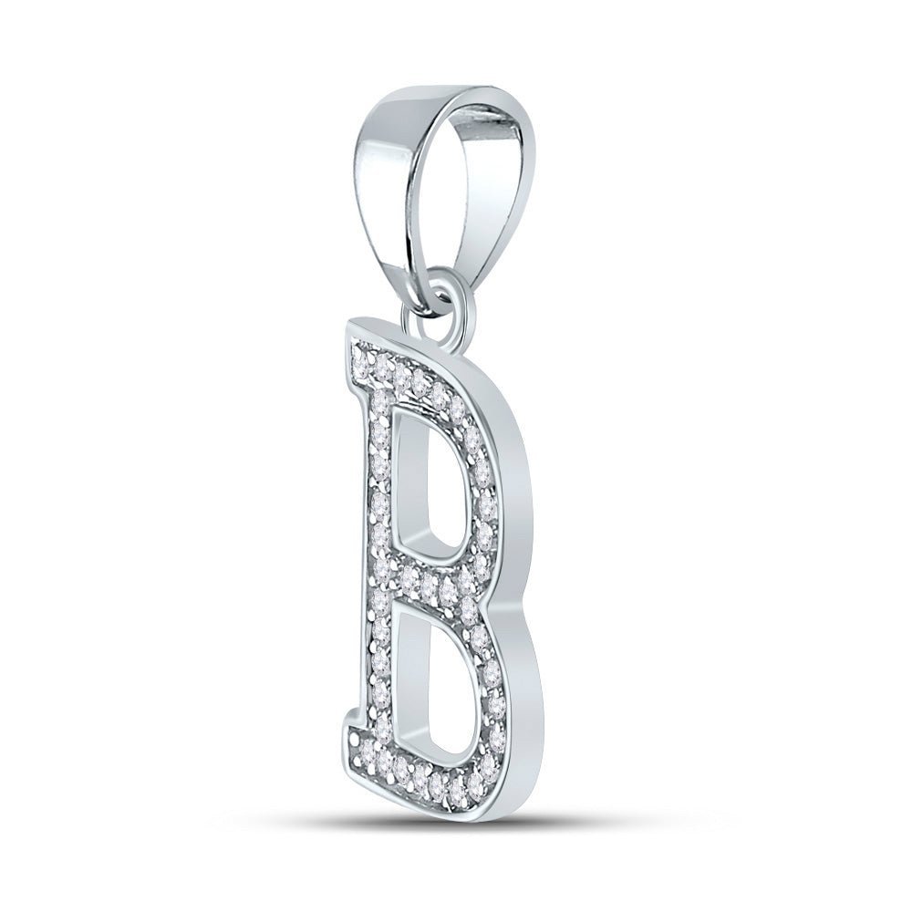 10kt White Gold Diamond Initial Pendant - Personalized Elegance - Splendid Jewellery