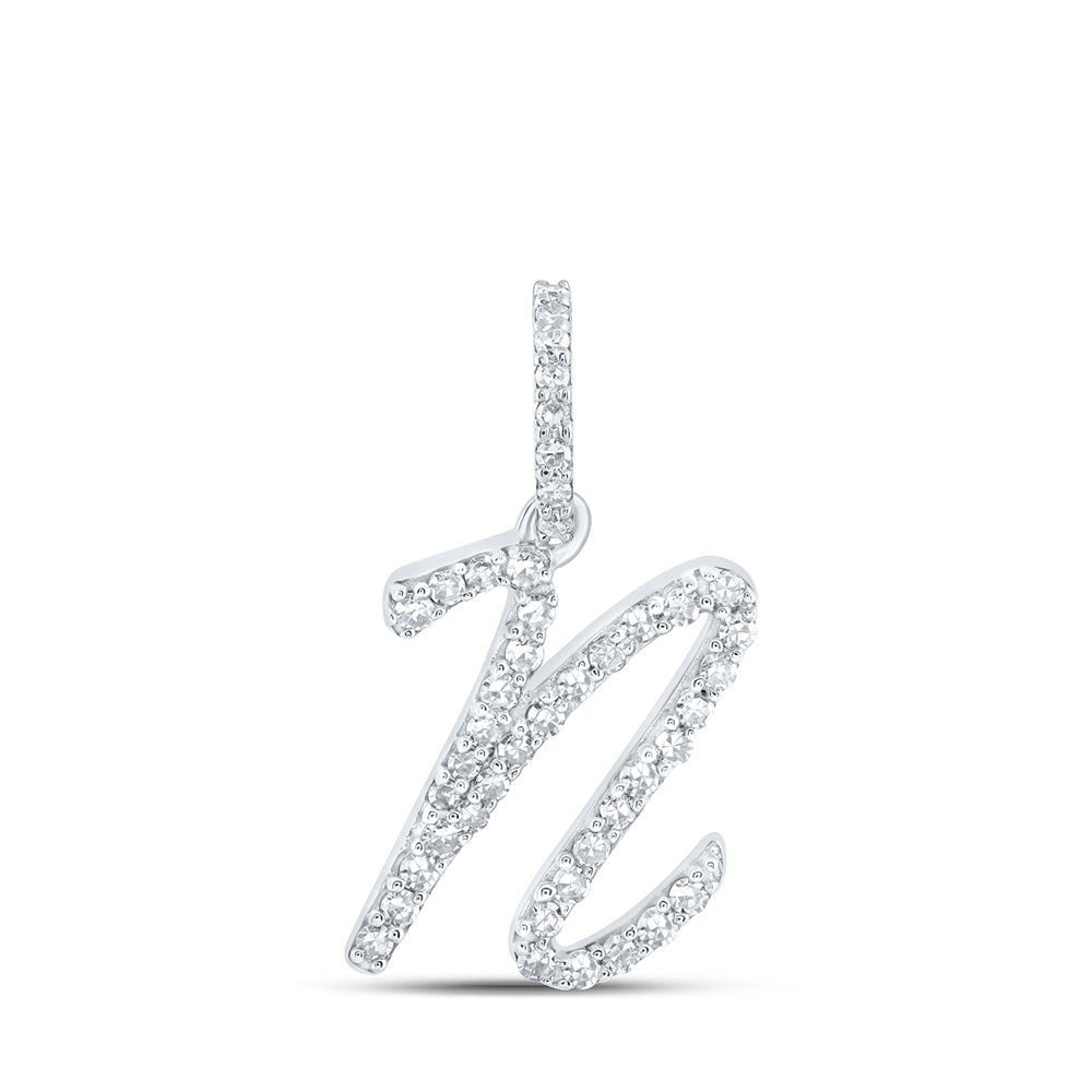 10kt White Gold Diamond Initial Pendant - Personalized Elegance - Splendid Jewellery