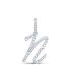 10kt White Gold Diamond Initial Pendant - Personalized Elegance - Splendid Jewellery