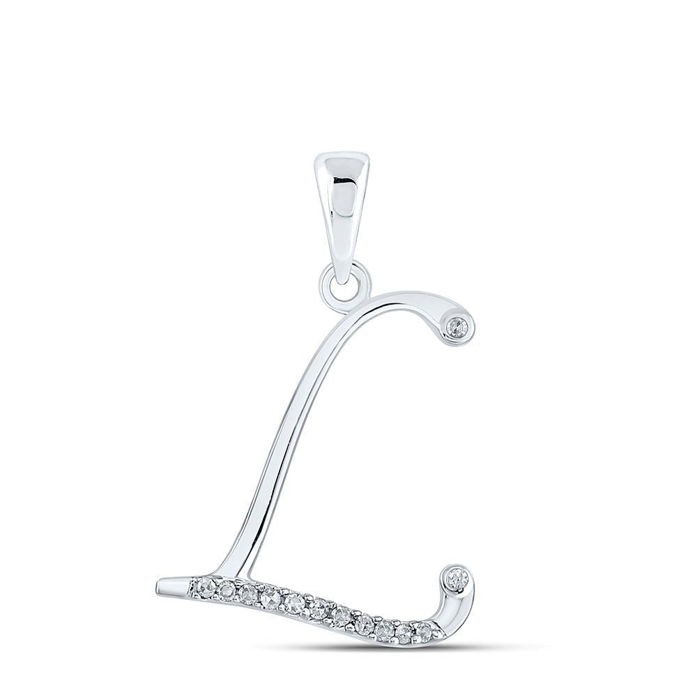 10kt White Gold Diamond Initial Pendant - Personalized Elegance - Splendid Jewellery