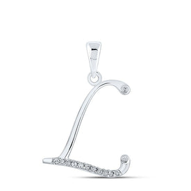 10kt White Gold Diamond Initial Pendant - Personalized Elegance - Splendid Jewellery