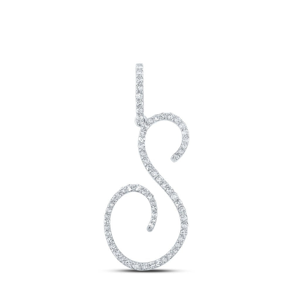 10kt White Gold Diamond Initial Pendant - Personalized Elegance - Splendid Jewellery