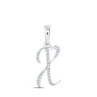 10kt White Gold Diamond Initial Pendant - Personalized Elegance - Splendid Jewellery