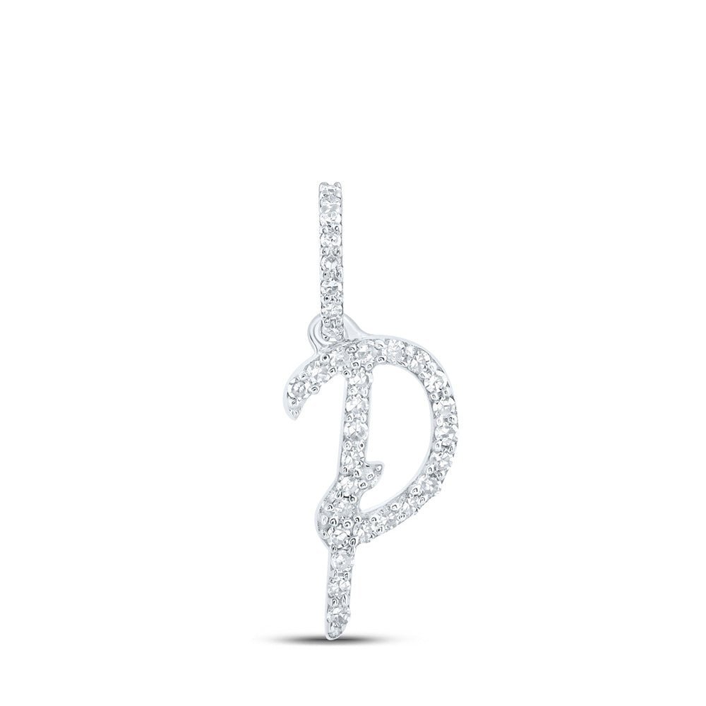 10kt White Gold Diamond Initial Pendant - Personalized Elegance - Splendid Jewellery