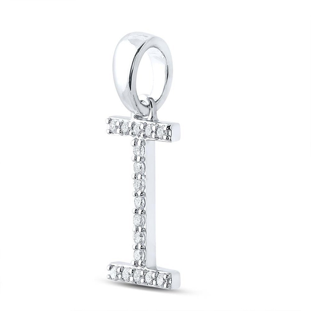 10kt White Gold Diamond Initial Pendant - Personalized Elegance - Splendid Jewellery