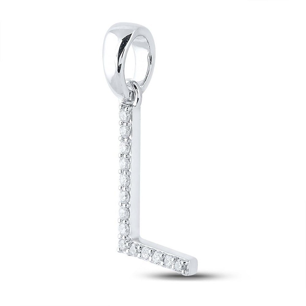 10kt White Gold Diamond Initial Pendant - Personalized Elegance - Splendid Jewellery