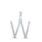 10kt White Gold Diamond Initial Pendant - Personalized Elegance - Splendid Jewellery