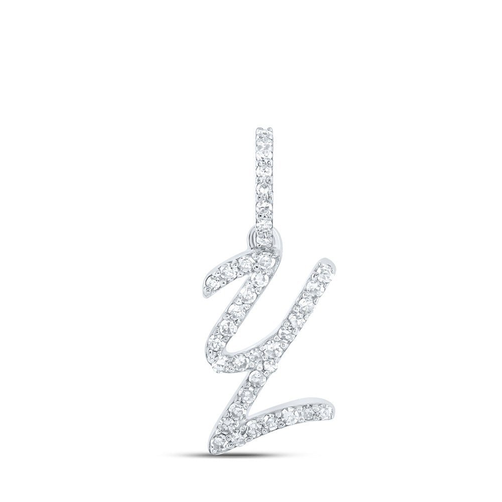 10kt White Gold Diamond Initial Pendant - Personalized Elegance - Splendid Jewellery