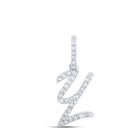 10kt White Gold Diamond Initial Pendant - Personalized Elegance - Splendid Jewellery
