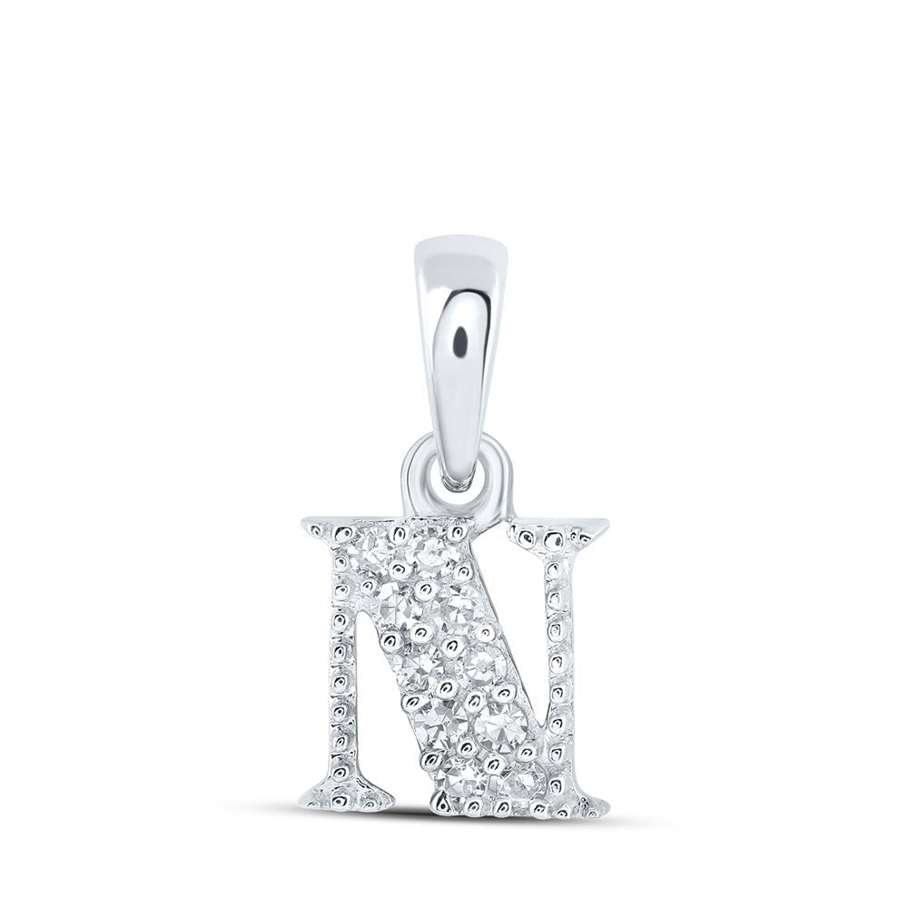 10kt White Gold Diamond Initial Pendant - Personalized Elegance - Splendid Jewellery