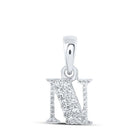 10kt White Gold Diamond Initial Pendant - Personalized Elegance - Splendid Jewellery