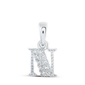 10kt White Gold Diamond Initial Pendant - Personalized Elegance - Splendid Jewellery