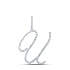 10kt White Gold Diamond Initial Pendant - Personalized Elegance and Brilliance - Splendid Jewellery