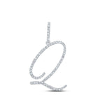 10kt White Gold Diamond Initial Pendant | Personalized Elegance and Sparkling Brilliance - Splendid Jewellery