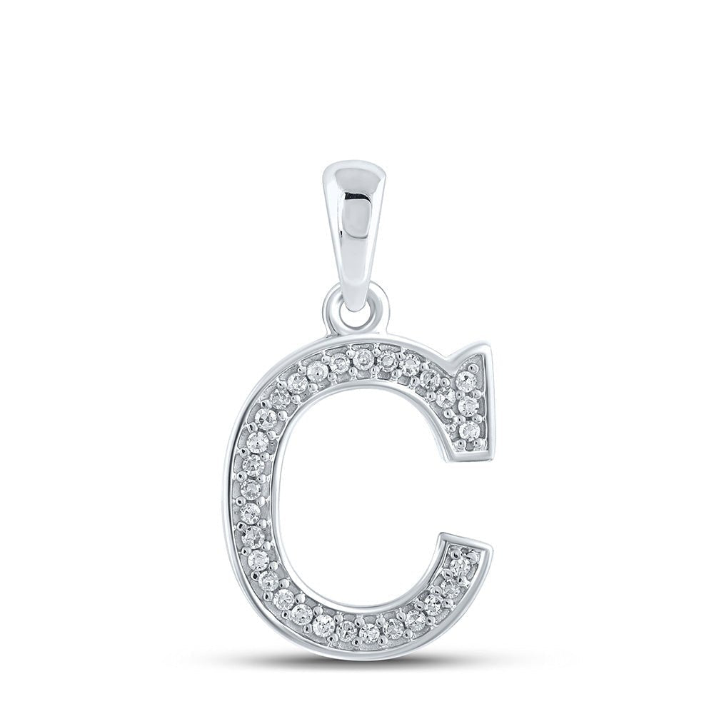 10kt White Gold Diamond Initial Pendant: Personalized Elegance and Sparkling Sophistication - Splendid Jewellery