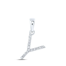 Load image into Gallery viewer, 10kt White Gold Diamond Initial Pendant - Personalized Elegance at its Finest - Splendid Jewellery