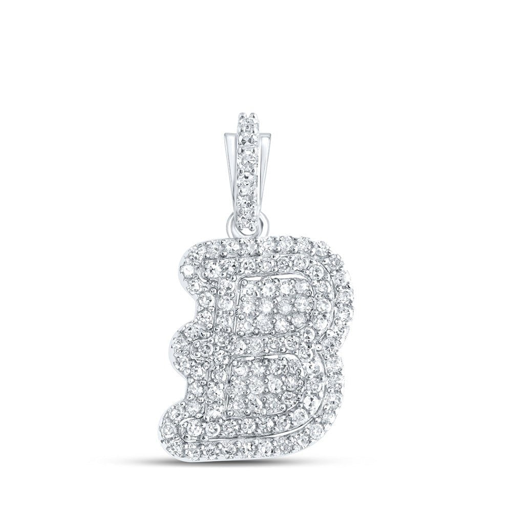 10kt White Gold Diamond Initial Pendant - Personalized Elegance in Every Letter - Splendid Jewellery
