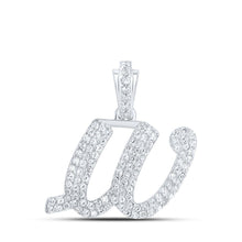 Load image into Gallery viewer, 10kt White Gold Diamond Initial Pendant: Personalized Elegance in Motion - Splendid Jewellery
