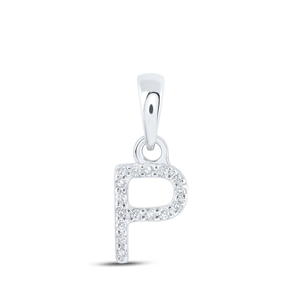 10kt White Gold Diamond Initial Pendant - Personalized Elegance in Motion - Splendid Jewellery