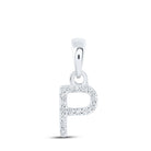 10kt White Gold Diamond Initial Pendant - Personalized Elegance in Motion - Splendid Jewellery