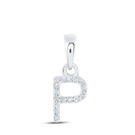 10kt White Gold Diamond Initial Pendant - Personalized Elegance in Motion - Splendid Jewellery