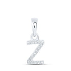 10kt White Gold Diamond Initial Pendant - Personalized Elegance in Z - Splendid Jewellery