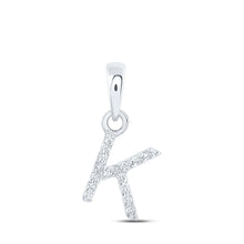 Load image into Gallery viewer, 10kt White Gold Diamond Initial Pendant - Personalized Letter Necklace - Splendid Jewellery