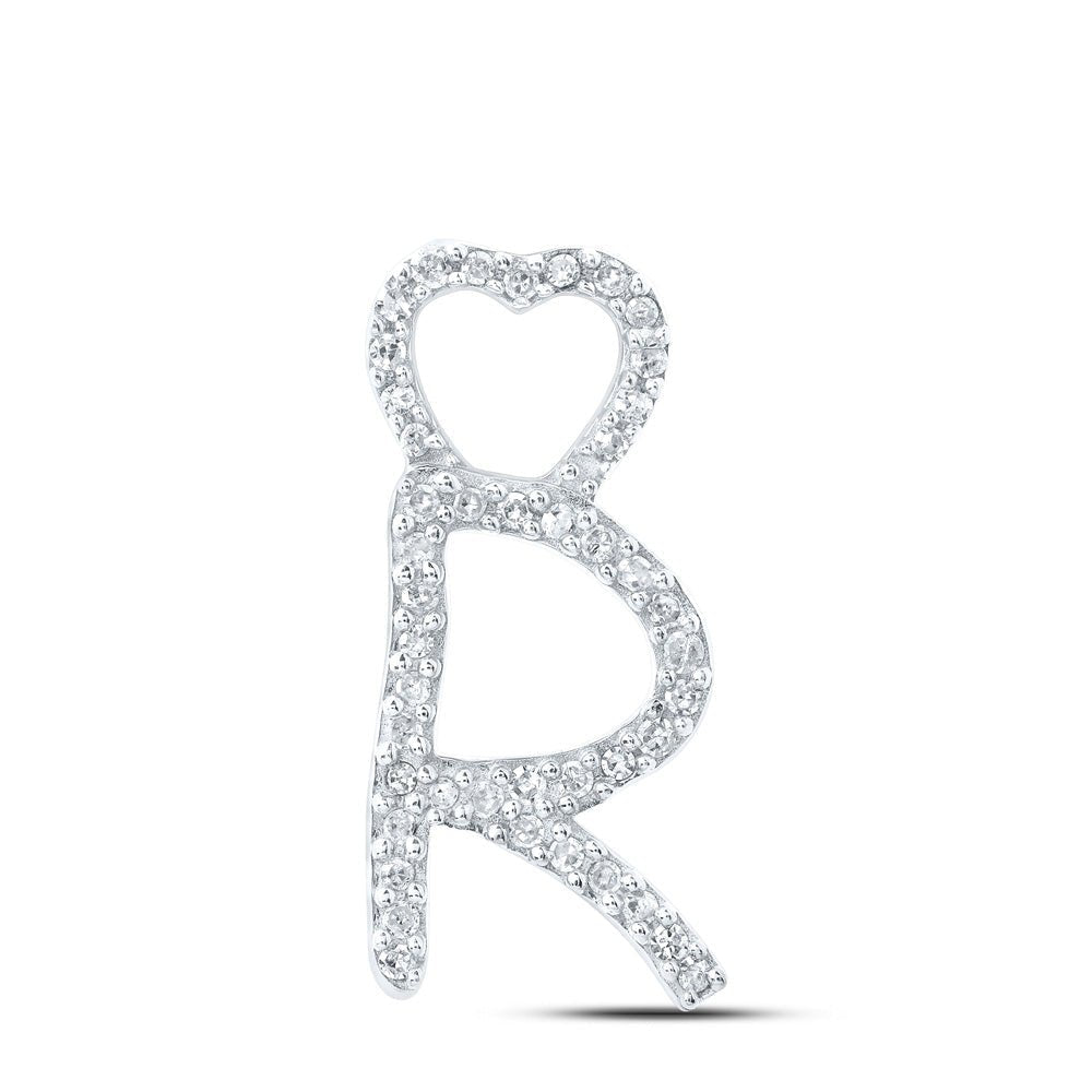 10kt White Gold Diamond Initial Pendant - Personalized Letter Necklace for Women - Splendid Jewellery