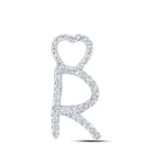 10kt White Gold Diamond Initial Pendant - Personalized Letter Necklace for Women - Splendid Jewellery