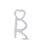 10kt White Gold Diamond Initial Pendant - Personalized Letter Necklace for Women - Splendid Jewellery