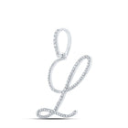 10kt White Gold Diamond Initial Pendant | Personalized Letter Necklace with Round Diamonds - Splendid Jewellery