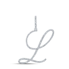 Load image into Gallery viewer, 10kt White Gold Diamond Initial Pendant | Personalized Letter Necklace with Round Diamonds - Splendid Jewellery