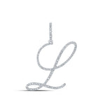 10kt White Gold Diamond Initial Pendant | Personalized Letter Necklace with Round Diamonds - Splendid Jewellery