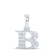 Load image into Gallery viewer, 10kt White Gold Diamond Initial Pendant | Personalized Letter Necklace with Sparkling Diamonds - Splendid Jewellery
