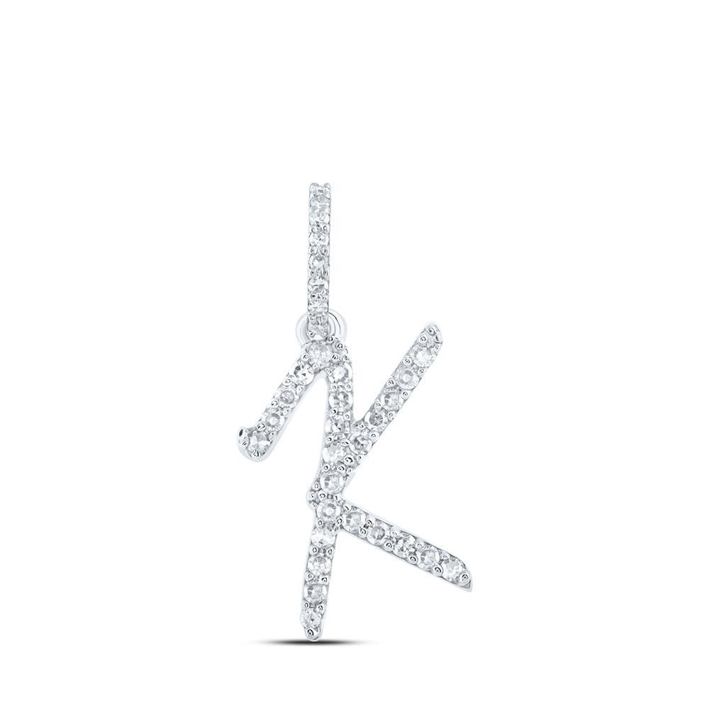 10kt White Gold Diamond Initial Pendant | Personalized Letter Necklace with Sparkling Diamonds - Splendid Jewellery