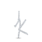 10kt White Gold Diamond Initial Pendant | Personalized Letter Necklace with Sparkling Diamonds - Splendid Jewellery