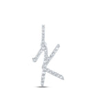 10kt White Gold Diamond Initial Pendant | Personalized Letter Necklace with Sparkling Diamonds - Splendid Jewellery