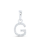 10kt White Gold Diamond Initial Pendant | Personalized Sparkling G Letter Necklace - Splendid Jewellery