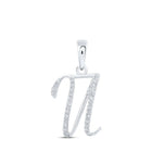 10kt White Gold Diamond Initial Pendant | Personalized U Letter Pendant with Sparkling Diamonds | Splendid Jewellery - Splendid Jewellery