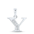 10kt White Gold Diamond Initial Pendant - Sparkling Letter "Y" Necklace - Splendid Jewellery