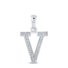 10kt White Gold Diamond Initial V Letter Pendant: A Personalized Symbol of Elegance and Love - Splendid Jewellery