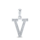 10kt White Gold Diamond Initial V Letter Pendant: A Personalized Symbol of Elegance and Love - Splendid Jewellery