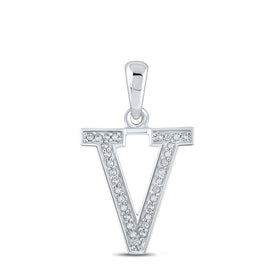 10kt White Gold Diamond Initial V Letter Pendant: A Personalized Symbol of Elegance and Love - Splendid Jewellery