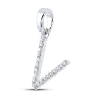 10kt White Gold Diamond Initial V Pendant - A Radiant Expression of Elegance and Individuality - Splendid Jewellery