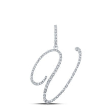 Load image into Gallery viewer, 10kt White Gold Diamond Initial V Pendant | Personalized Elegance - Splendid Jewellery