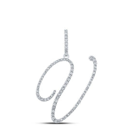 10kt White Gold Diamond Initial V Pendant | Personalized Elegance - Splendid Jewellery