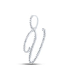 10kt White Gold Diamond Initial V Pendant | Personalized Elegance - Splendid Jewellery
