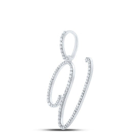 10kt White Gold Diamond Initial V Pendant | Personalized Elegance - Splendid Jewellery