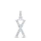 10kt White Gold Diamond Initial X Pendant - Personalized Elegance - Splendid Jewellery